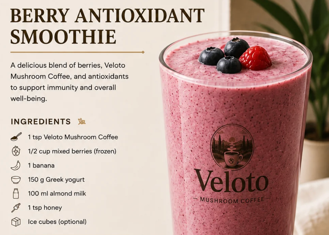 Mushroom coffee-morning-energy-smoothy
