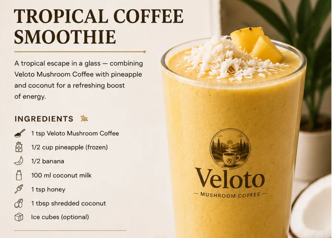 Mushroom coffee-morning-energy-smoothy