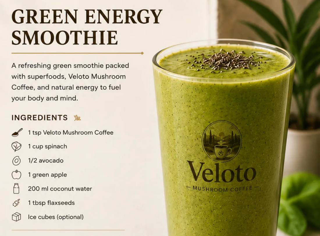 Mushroom coffee-morning-energy-smoothy