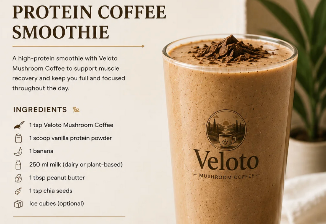 Mushroom coffee-morning-energy-smoothy