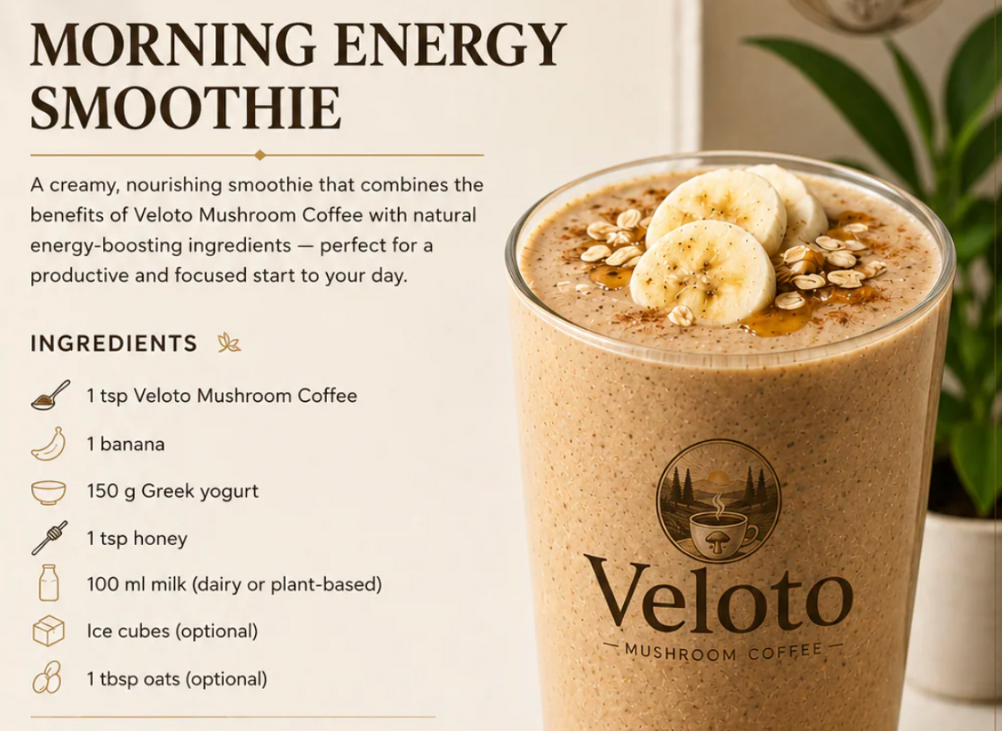 Mushroom coffee-morning-energy-smoothy