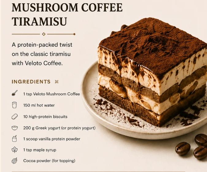 MUSHROOM COFFEE TIRAMISU RECIPE